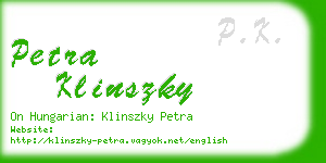 petra klinszky business card